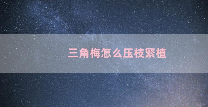 三角梅怎么压枝繁植