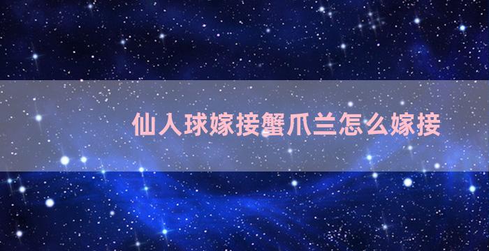 仙人球嫁接蟹爪兰怎么嫁接