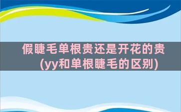 假睫毛单根贵还是开花的贵(yy和单根睫毛的区别)