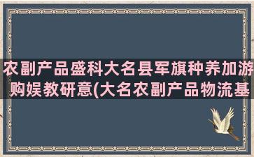 农副产品盛科大名县军旗种养加游购娱教研意(大名农副产品物流基地总包)