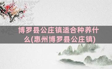 博罗县公庄镇适合种养什么(惠州博罗县公庄镇)