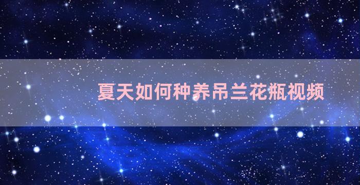 夏天如何种养吊兰花瓶视频