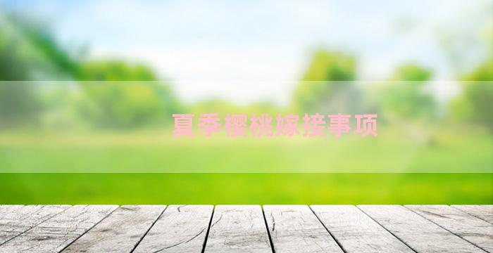 夏季樱桃嫁接事项