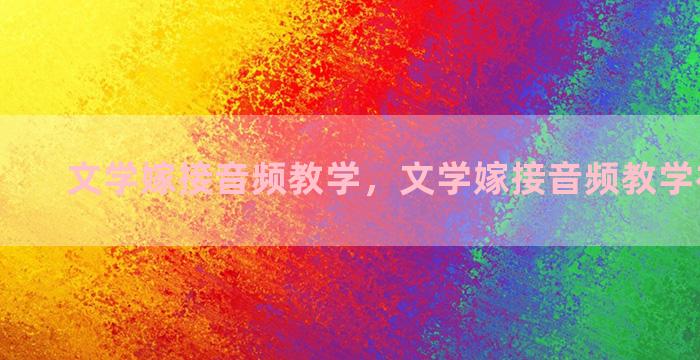 文学嫁接音频教学，文学嫁接音频教学视频下载