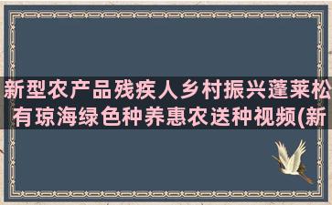 新型农产品残疾人乡村振兴蓬莱松有琼海绿色种养惠农送种视频(新型残疾人拐杖)