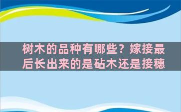 树木的品种有哪些？嫁接最后长出来的是砧木还是接穗