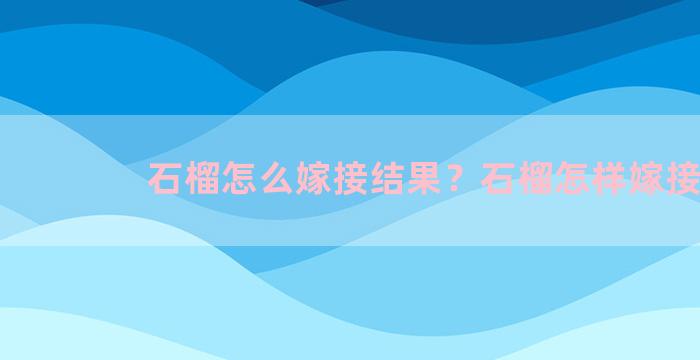 石榴怎么嫁接结果？石榴怎样嫁接