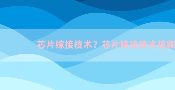 芯片嫁接技术？芯片嫁接技术视频