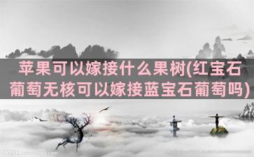 苹果可以嫁接什么果树(红宝石葡萄无核可以嫁接蓝宝石葡萄吗)