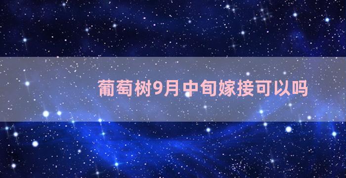 葡萄树9月中旬嫁接可以吗