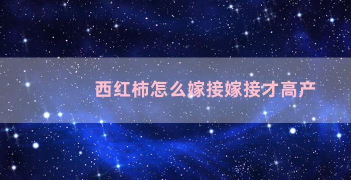 西红柿怎么嫁接嫁接才高产