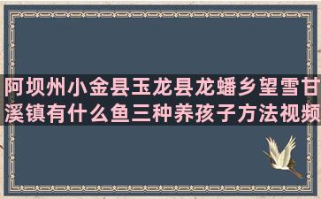 阿坝州小金县玉龙县龙蟠乡望雪甘溪镇有什么鱼三种养孩子方法视频教程(四川省阿坝州小金县房价)